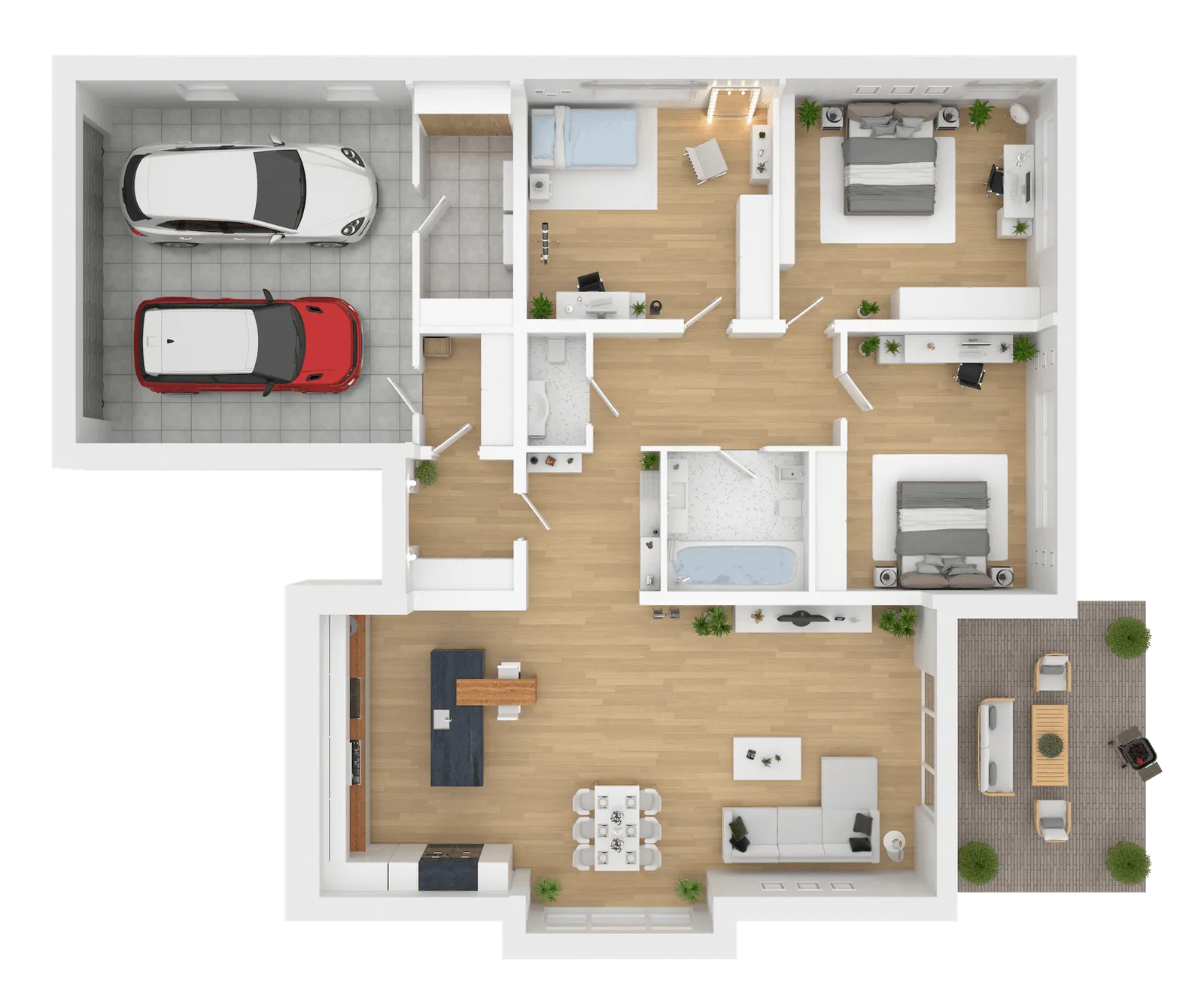 Planta baixa de casa grande